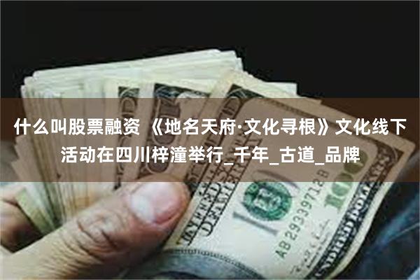 什么叫股票融资 《地名天府·文化寻根》文化线下活动在四川梓潼举行_千年_古道_品牌