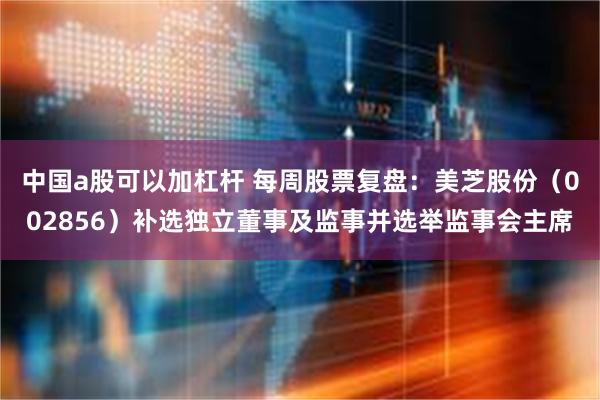 中国a股可以加杠杆 每周股票复盘：美芝股份（002856）补选独立董事及监事并选举监事会主席