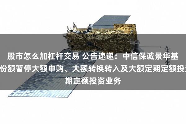 股市怎么加杠杆交易 公告速递：中信保诚景华基金D类份额暂停大额申购、大额转换转入及大额定期定额投资业务