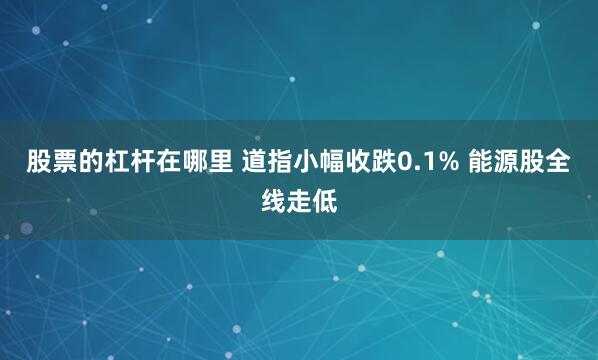 股票的杠杆在哪里 道指小幅收跌0.1% 能源股全线走低